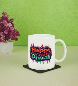 Street Glow Diwali Charm for Everyday Joy Printed Coffee Mug 250ml